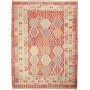 Tappeto Kilim Afghanistan Geometrico Rosso Beige 254x340 Cm