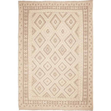 Tappeto Kilim Afghanistan Geometrico Beige Tortora 203x292 C