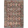 Tappeto Kilim Afghanistan Geometrico Multicolore Marrone Scu