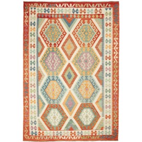 Tappeto Kilim Afghanistan Astratto Policromo Brillante 199x2