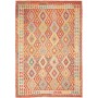 Tappeto Kilim Afghanistan Geometrico Terracotta Blu 205x294