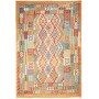 Tappeto Kilim Afghanistan Astratto Multicolore Brillante 200