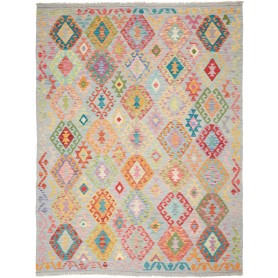 Tappeto Kilim Afghanistan Astratto Azzurro Multicolore 186x2