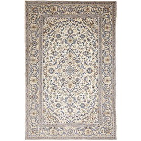 Tappeto Kashan Persia Medaglione Crema Blu 200x300 Cm