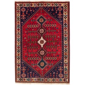 Tappeto Shiraz Persia Geometrico Rosso Blu Notte 158x237 Cm