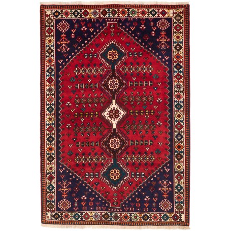 Tappeto Shiraz Persia Geometrico Rosso Blu Notte 158x237 Cm