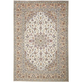 Tappeto Kashan Persia Medaglione Avorio Blu 202x322 Cm
