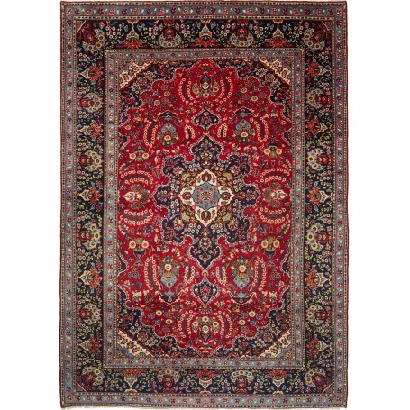 Tappeto Ardakan Persia Medaglione Rosso Blu 255x362 Cm