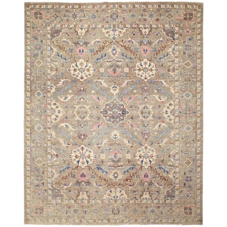 Tappeto Malka Pakistan Medaglione Grigio Rosa 247x307 Cm