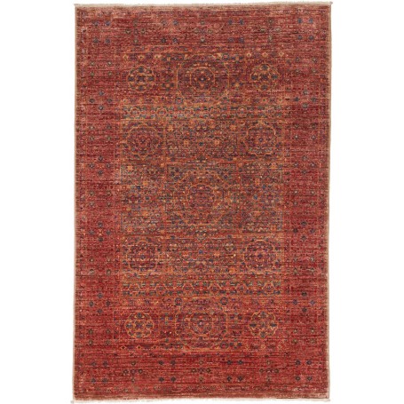 Tappeto Mamlouk Pakistan Astratto Rosso Mattone Blu 98x151 C