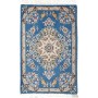 Tappeto Nain 9la Persia Medaglione Blu Avorio 60x96 Cm