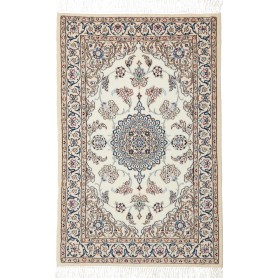 Tappeto Nain 6la Persia Medaglione Crema Blu 65x98 Cm