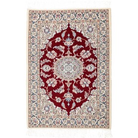 Tappeto Nain 6la Persia Medaglione Rosso Crema 62x93 Cm
