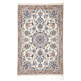 Tappeto Nain 9la Persia Medaglione Crema Blu 60x88 Cm