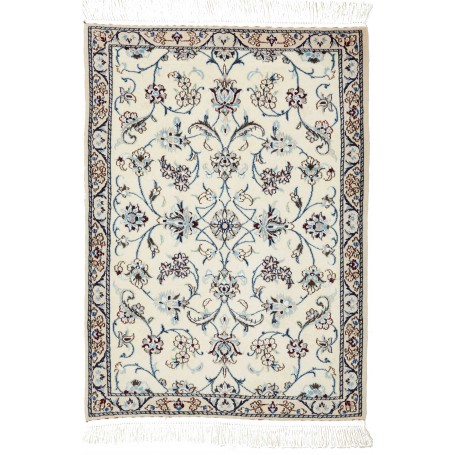 Tappeto Nain 6la Persia Floreale Avorio Blu 64x90 Cm