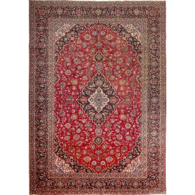 Tappeto Ardakan Persia Medaglione Rosso Blu Scuro 297x427 Cm