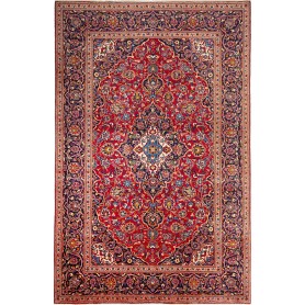 Tappeto Ardakan Persia Medaglione Rosso Blu 197x305 Cm