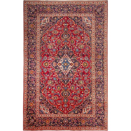 Tappeto Ardakan Persia Medaglione Rosso Blu 197x305 Cm