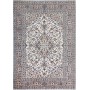 Tappeto Kashan Persia Medaglione Avorio Blu 247x354 Cm