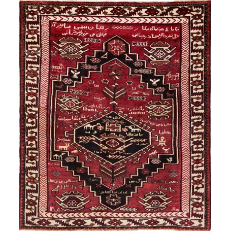 Tappeto Lori Persia Geometrico Rosso Nero 160x230 Cm