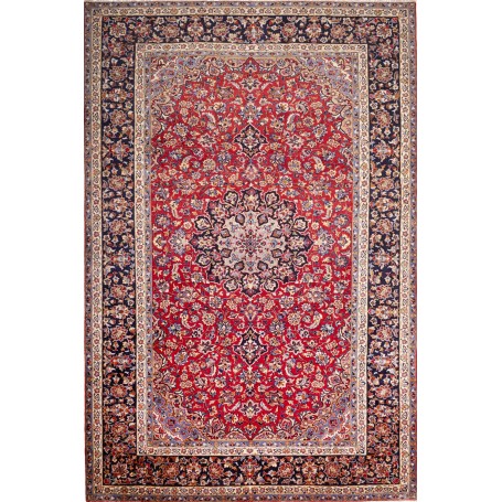 Tappeto Nadjafabad Persia Medaglione Rosso Blu 255x390 Cm