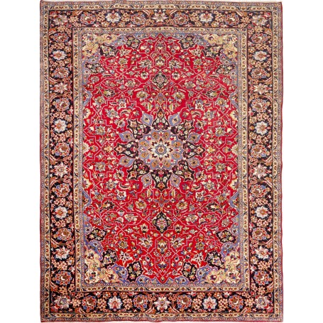 Tappeto Nadjafabad Persia Medaglione Rosso Blu 257x346 Cm