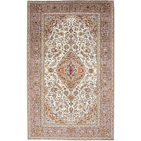 Tappeto Kashan Persia Medaglione Avorio Pesca 195x315 Cm