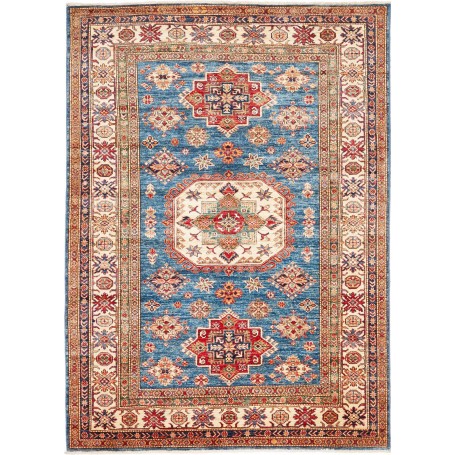 Tappeto Kazak Fine Pakistan Medaglione Blu Rosso 172x240 Cm