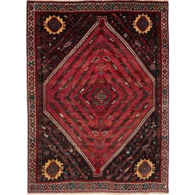 Tappeto Shiraz Persia Geometrico Rosso Scuro 177x240 Cm