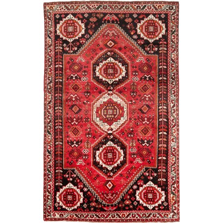 Tappeto Astratto Rosso Nero 160x267 Cm