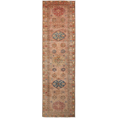 Tappeto Kazak Fine Pakistan Astratto Terra Blu 82x300 Cm