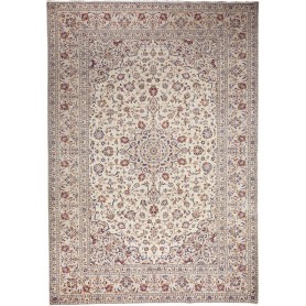 Tappeto Kashan Persia Medaglione Avorio Rosso 238x342 Cm