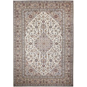 Tappeto Kashan Persia Medaglione Crema Blu 243x350 Cm