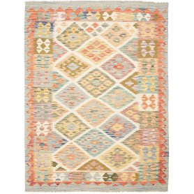 Tappeto Kilim Afghanistan Geometrico Multicolore Pastello 14