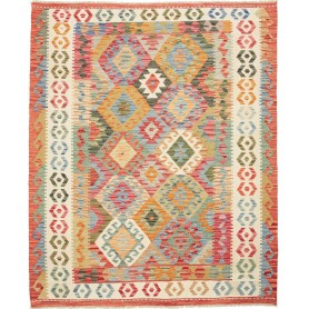 Tappeto Kilim Afghanistan Astratto Multicolore Vivace 159x19