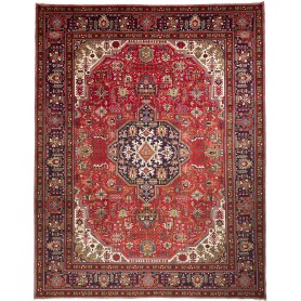 Tappeto Tabriz Persia Geometrico Rosso Blu 304x399 Cm