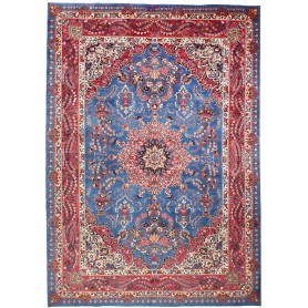 Tappeto Kashmar Persia Medaglione Blu Rosso 246x350 Cm