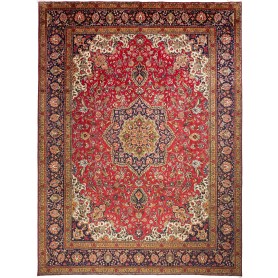 Tappeto Tabriz Persia Medaglione Rosso Blu 298x410 Cm