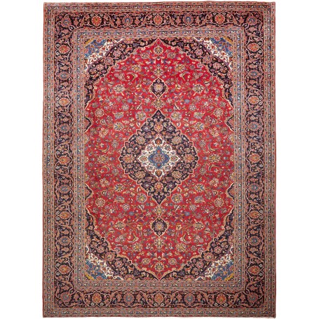 Tappeto Ardakan Persia Medaglione Rosso Blu 305x415 Cm