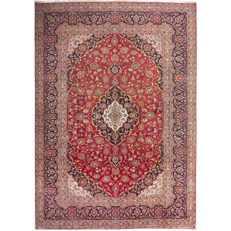 Tappeto Ardakan Persia Medaglione Rosso Blu 244x355 Cm