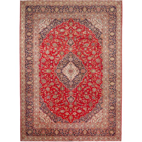 Tappeto Ardakan Persia Medaglione Rosso Blu 257x357 Cm