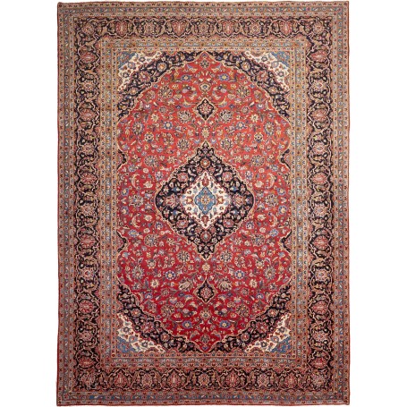 Tappeto Ardakan Persia Medaglione Rosso Blu 290x400 Cm