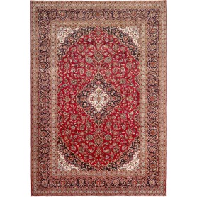 Tappeto Ardakan Persia Medaglione Rosso Blu Crema 247x357 Cm