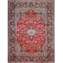 Tappeto Nadjafabad Persia Medaglione Rosso Blu 312x420 Cm