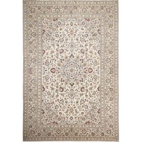 Tappeto Kashan Persia Medaglione Crema Blu 238x356 Cm