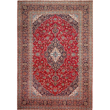 Tappeto Ardakan Persia Medaglione Rosso Blu 253x360 Cm