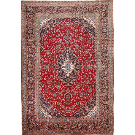 Tappeto Ardakan Persia Medaglione Rosso Blu 243x363 Cm