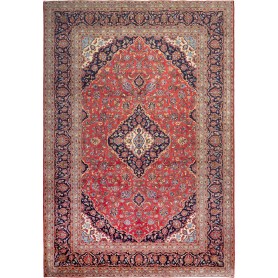 Tappeto Ardakan Persia Medaglione Rosso Blu 250x365 Cm