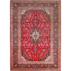 Tappeto Ardakan Persia Medaglione Rosso Blu Scuro 248x350 Cm