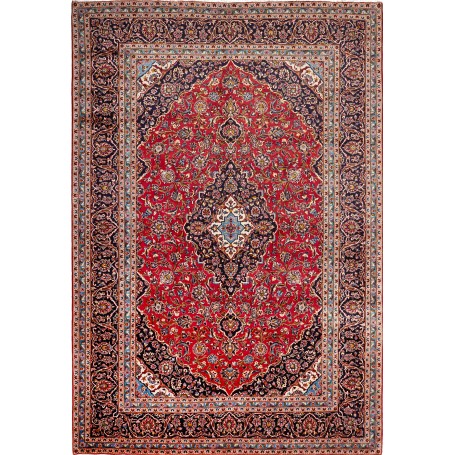 Tappeto Ardakan Persia Medaglione Rosso Blu Notte 245x360 Cm